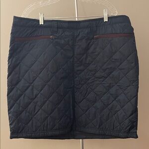Duluth Trading Co Navy Quilted Skirt with side zippers